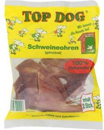 Top Dog Schweineohren getrockneter Naturkauartikel für Hunde Monoprotein – Bild 1 von 2