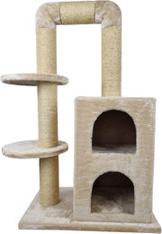 Topmast Kratzbaum Indy Beige für Katzen 54 x 34 x 92 cm aus Plüsch – Bild 1 von 1