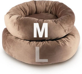 TopMeow Hundebett aus Plüsch mit Rand rutschfest Ø50 x 20 cm – Bild 1 von 5