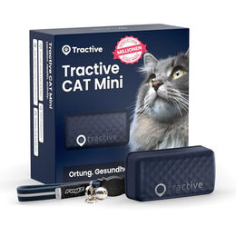 Tractive Mini Smarter GPS Tracker für Katzen in Blau mit Live-Ortung und Sicherheitsgeschirr - 1 Stk. – Bild 1 von 5