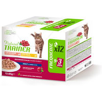 Produktbild von Trainer Nassfutter für erwachsene Katzen Huhn und Lachs Stückchen in Sauce 12 x 85 g Beutel - 12 x 85 g