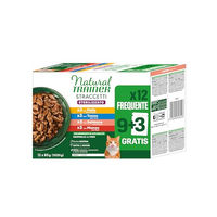 Produktbild von Trainer Natural Adult Katzenfutter für sterilisierte Katzen in Sauce Multipack Hähnchen Thunfisch Lachs Rind 12 x 85 g