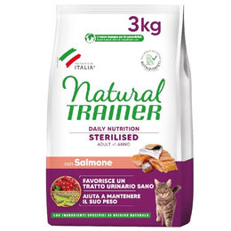Trainer Natural Sterilised Adult Katzenfutter mit Lachs zur Gewichtskontrolle 3 kg - 3000 g – Bild 1 von 9