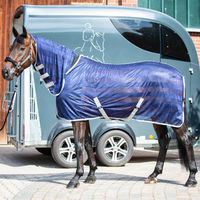 Produktbild von Transport-Fliegendecke STRIPE PLUS in Blau-Silber mit 165 cm Rückenlänge