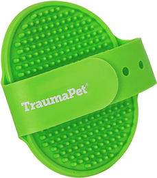Produktbild von TraumaPet Silikon Bürste zum Kämmen und Waschen in Grün