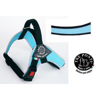 Produktbild von Tre Ponti Brio Hundegeschirr XL Hellblau Schwarz Stoff für große Rassen
