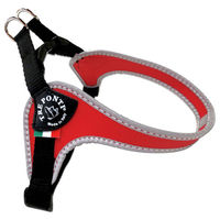 Produktbild von Tre Ponti Easy Fit Classic Hundegeschirr aus Polyester mit verstellbarem Bauchgurt und reflektierendem Rand in Rot