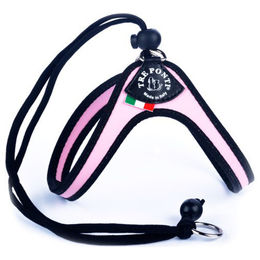 Tre Ponti Easy Fit Classic Hundegeschirr Rosa mit schwarzem Rand und Kordelzug für kleine Rassen und Welpen – Bild 1 von 2