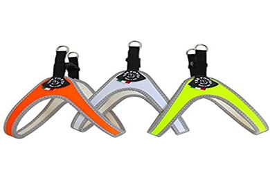 Tre Ponti Easy Fit Classic Neon Hundegeschirr aus Nylon mit Click-Verschluss und reflektierendem Rand in Orange Größe 2.5 – Bild 1 von 2