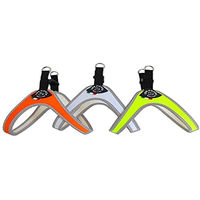 Produktbild von Tre Ponti Easy Fit Classic Neon Hundegeschirr aus Nylon mit Click-Verschluss und reflektierendem Rand in Orange Größe 2.5