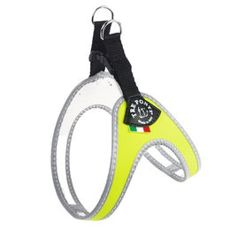 Produktbild von Tre Ponti Easy Fit Classic Sportgeschirr für Hunde aus Nylon in Gelb mit reflektierendem Rand und Click-Verschluss