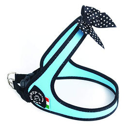 Produktbild von Tre Ponti Easy Fit Fashion Polka Dot Bow Hundegeschirr Hellblau mit Click-Verschluss 42-47 cm
