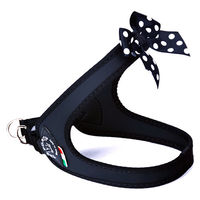 Produktbild von Tre Ponti Easy Fit Fashion Polka Dot Bow Hundeschirr Schwarz mit Click-Verschluss