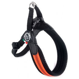 Tre Ponti Easy Fit Soft Mesh Fluo Pop Hundegeschirr für Welpen in Orange mit verstellbarem Bauchgurt und wasserabweisendem Stoff – Bild 1 von 2