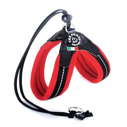 Tre Ponti Easy Fit Soft Mesh Hundegeschirr mit Kordelzug und reflektierender Naht Rot Gr. 2 / 31-41 cm bis 5 kg – Bild 1 von 3