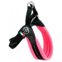 Produktbild von Tre Ponti Easy Fit Soft Mesh Hundegeschirr Neon Rosa mit verstellbarem Bauchgurt und Click-Verschluss