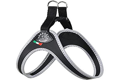 Tre Ponti Hundegeschirr Easy Fit Classic aus Nylon in Schwarz mit reflektierendem Rand und wasserabweisender Eigenschaft für mittlere Rassen – Bild 1 von 2