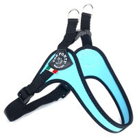 Produktbild von Tre Ponti Hundegeschirr Easy Fit Classic Hellblau mit schwarzem Rand verstellbar 42-47 cm