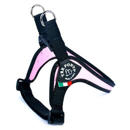 Produktbild von Tre Ponti Hundegeschirr Easy Fit Classic Rosa mit schwarzem Rand für kleine Rassen 42-27 cm bis ca. 7 kg