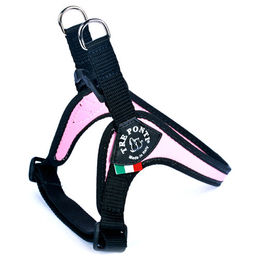 Tre Ponti Hundegeschirr Easy Fit Classic Rosa mit schwarzem Rand und verstellbarem Bauchgurt für kleine Rassen – Bild 1 von 3