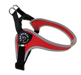 Tre Ponti Hundegeschirr Easy Fit Classic Rosa mit schwarzem Rand verstellbarer Bauchgurt 33-37 cm – Bild 1 von 4