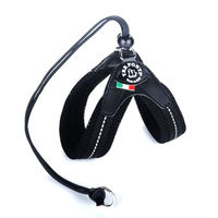Produktbild von Tre Ponti Hundegeschirr Easy Fit Soft Mesh Schwarz Gr. 2.5 Wasserabweisend mit Kordelzug und reflektierender Naht 34-44 cm bis 6 kg