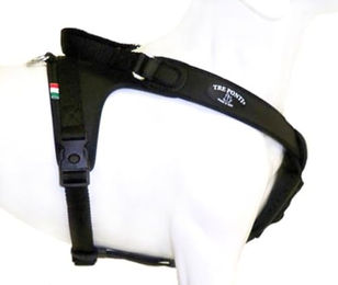 Produktbild von Tre Ponti Hundegeschirr Potenza Schwarz mit Stoffrand 50-65 cm für mittlere Rassen