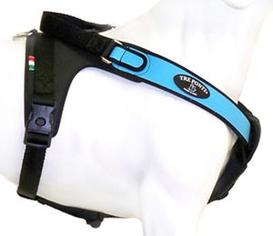 Tre Ponti Potenza Hundegeschirr Hellblau mit schwarzem Stoffrand Größe M – Bild 1 von 2
