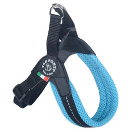 Produktbild von Tre Ponti RP200 Easy Fit Soft Mesh Hundegeschirr mit verstellbarem Bauchgurt und Click-Verschluss hellblau wasserabweisend für kleine Rassen