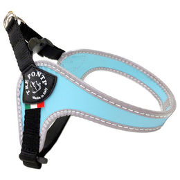 Produktbild von Tre Ponti RP250 Easy Fit Classic Hundegeschirr aus Nylon mit verstellbarem Bauchgurt und reflektierendem Rand in Blau