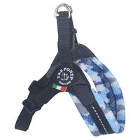 Produktbild von Tre Ponti RR200 Easy Fit Soft Mesh Hundegeschirr Camouflage Blau mit verstellbarem Bauchgurt und Click-Verschluss für kleine Rassen