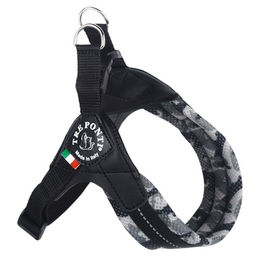 Produktbild von Tre Ponti RR200 Easy Fit Soft Mesh Hundegeschirr Camouflage Grau mit verstellbarem Bauchgurt und Click-Verschluss