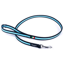 Produktbild von Tre Ponti Serie TP320 EASY Hundeleine mit Stoffrand Hellblau und Schwarz 130cm für kleine Hunde