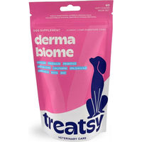Produktbild von Treatsy Dermabiome Funktionssnack für Hunde mit Lamm - Hypoallergen, Getreidefrei und zur Unterstützung von Haut, Fell sowie Magen-Darm-Trakt (180g)