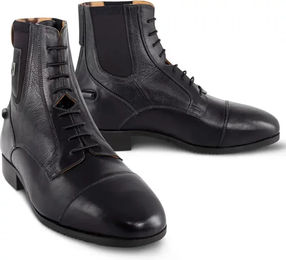 Produktbild von Tredstep Medici II Paddock Reitstiefel aus Leder mit Schnürsenkeln und Reißverschluss Schwarz Größe 40