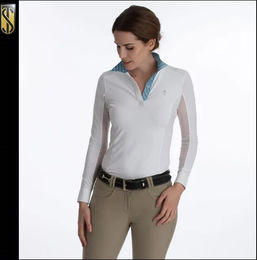 Produktbild von Tredstep Symphony Paris Reitturnierhemd Damen Weiß Blau Nylon Größe 32/34