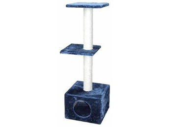 Produktbild von TrendLine Felino Katzenkratzbaum aus Sisal mit 2 Liegeflächen und Höhle in Blau 110cm