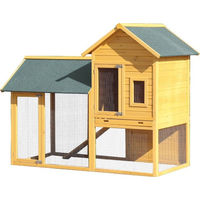 Produktbild von TrendLine Kleintierstall XL aus Holz für Kaninchen mit Freilaufbereich in Naturoptik