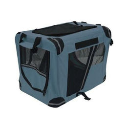 Produktbild von TrendLine Transportbox für Hunde und Tiere aus Metall in Blau 46 x 41 x 36 cm