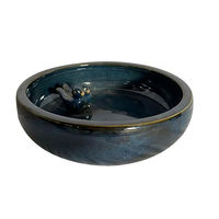 Produktbild von TrendLine Vogeltränke aus Glas blau glasiert 34,5 x 34,5 x 8 cm