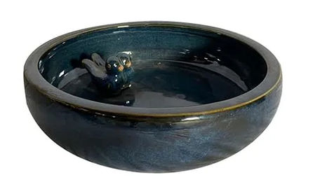 TrendLine Vogeltränke und Vogelbad für Wildvögel blau glasiert 24 x 24 x 5,5 cm – Bild 1 von 2