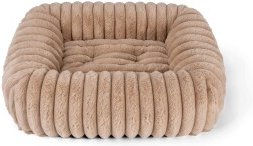 TrendPet Biscuit Cube Hundebett aus Cord in Braun/Beige Größe S – Bild 1 von 2