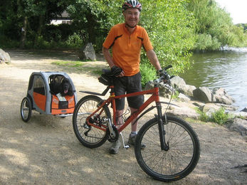 TrendPet Comfort Wagon M Fahrradanhänger für Hunde aus Aluminium mit Federung in Grau oder Orange – Bild 1 von 13