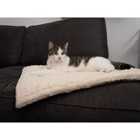 Produktbild von TrendPet Heaven gefütterte Hundedecke und Katzenliegedecke aus Plüsch in Beige Größe M