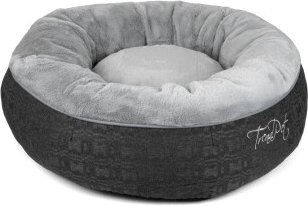 TrendPet LunaBed rundes Kuschelbett aus Plüsch für Hunde und Katzen Grau M – Bild 1 von 9