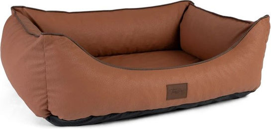 TrendPet Runa Orthopädisches Hundebett aus Kunstleder in Kupfer und Grau – Bild 1 von 8