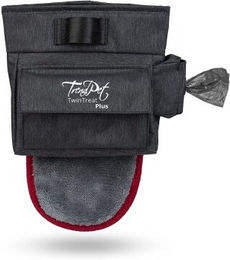 TrendPet TwinTreat Plus Leckerchentasche aus Polyester mit 2 getrennten Fächern und Fingerhandtuch in Grau – Bild 1 von 13