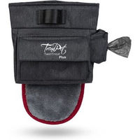 Produktbild von TrendPet TwinTreat Plus Leckerchentasche aus Polyester mit 2 getrennten Fächern und Fingerhandtuch in Grau