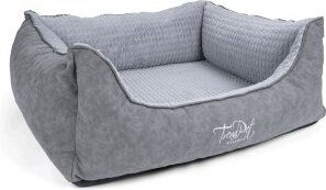 TrendPet VitaBed Style orthopädisches Hundebett aus Kunstleder Grau M – Bild 1 von 8