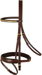 Trense Juno Trensenzaum für Warmblut aus Leder in Braun mit Messing – Bild 1 von 1